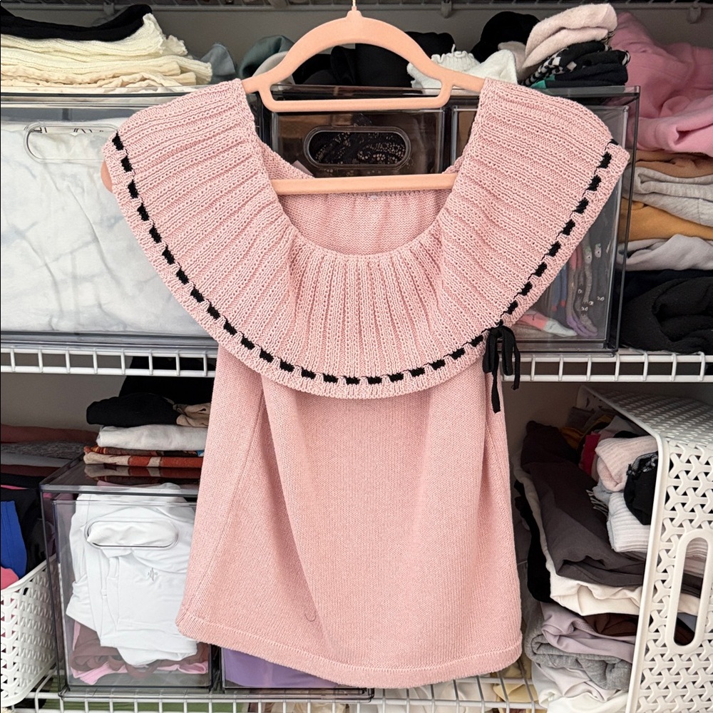 Zara Pink Off-the-Shoulder Sweater